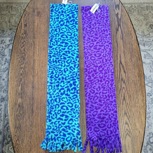 Bundle/Lot of 2 Old Navy fleece scarfs cheetah print Teal purple One Size